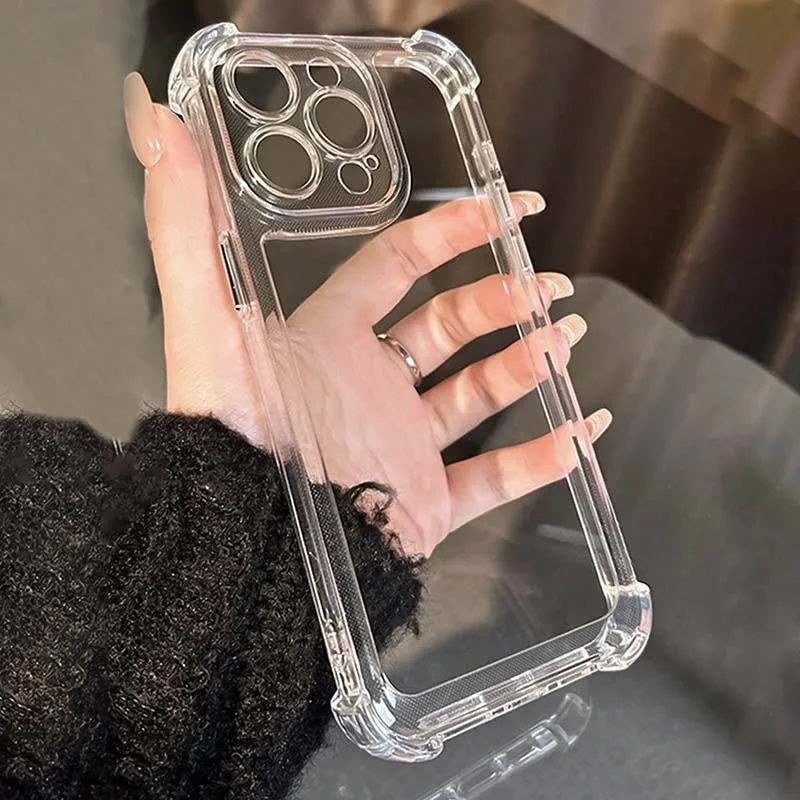 TPU Klar Film Dual-Schicht Airbag Stoßfest Silikon Telefon Fall Für iPhone 17 16 Pro Max 15 14 13 12 11 XS X 7 8 Plus 16e Abdeckung Image