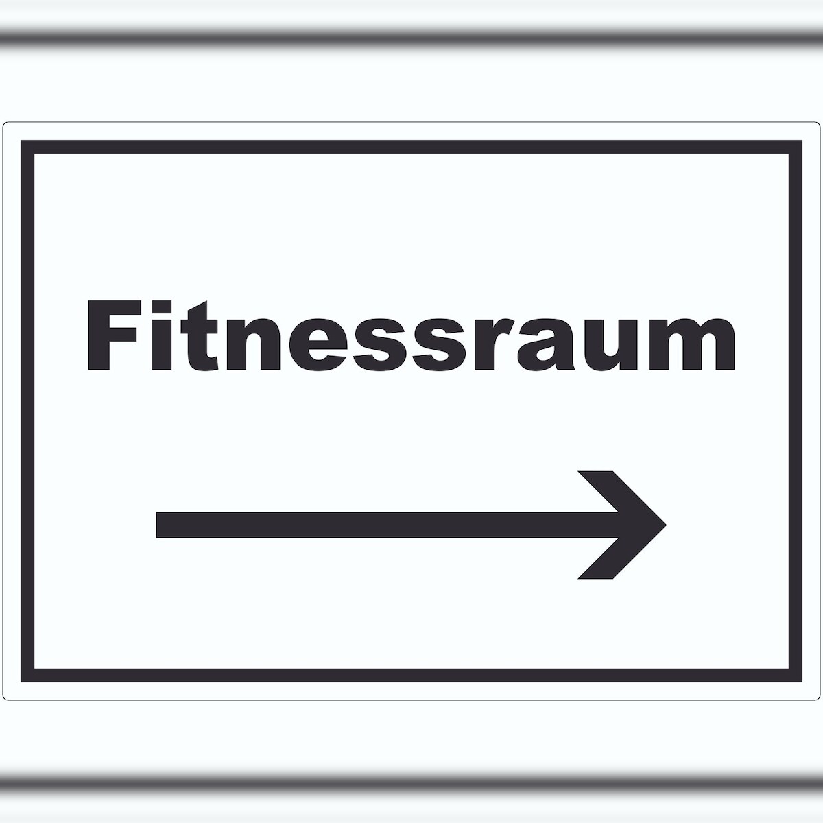 HB-Druck Fitnessraum Aufkleber mit Text und Richtungspfeil rechts Sport Fit waagerecht A2 (420x594mm) Image