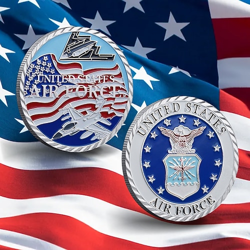 Gedenkmünze der US-Luftwaffe – Metall-Challenge-Coin zum 250. Jahrestag der Vereinigten Staaten, Sammlerstück aus Eisen, patriotisches Souvenir und Geschenk für Veteranen Flieger Image