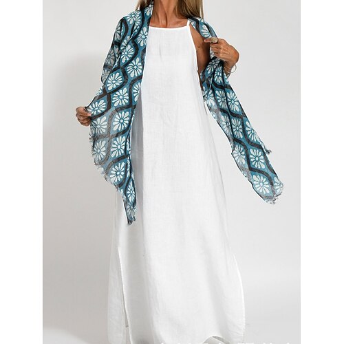 Damen Maxikleid Sommerkleid Unterkleid Lässig Täglich Normale Passform Einfach Ärmellos Spaghettiträger Schwarz Weiß Armeegrün Sommer Image