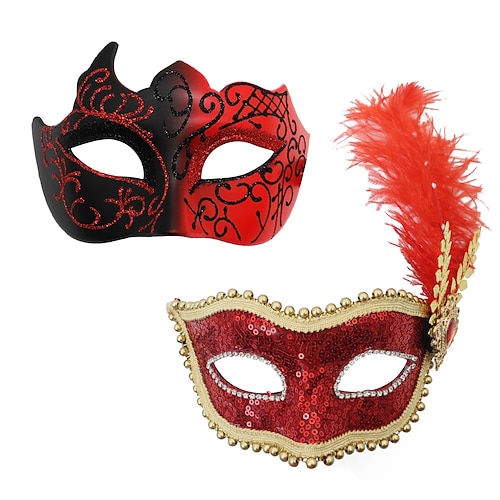 Karneval 2026 Karnevalsmaske Karneval Maske Venezianische Maske Halloween Erwachsene Unisex Halloween Karneval Karneval Karneval von Venedig Einfaches Karnevalskostüm Verkleiden Image