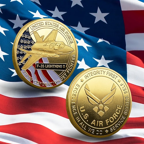 Gedenkmünze der US-Luftwaffe – Metall-Challenge-Coin zum 250. Jahrestag der Vereinigten Staaten, Sammlerstück aus Eisen, patriotisches Souvenir und Geschenk für Veteranen Flieger Image