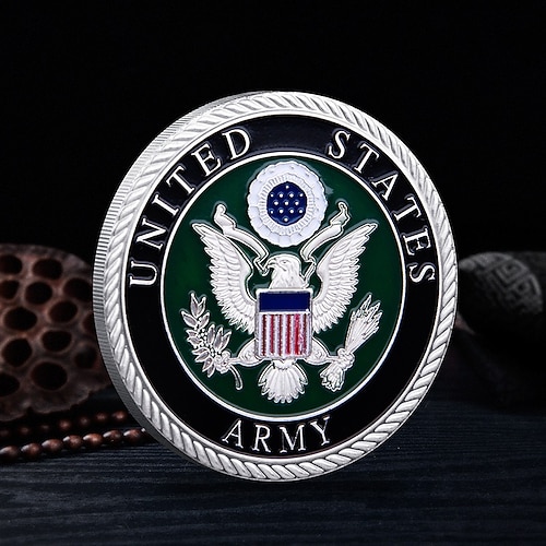 U.S. Army Gedenk-Münze – 250. Jubiläums-Challenge Coin amerikanischer Adler Militärsammlerartikel beidseitiges Metall-Souvenir für Veteranen patriotisches Geschenk Semiquincentennial Image