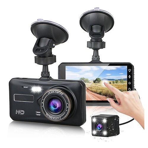 Touchscreen 4 1080p Rückfahrkamera DVR/Dashcam Fahrtenschreiber mit Dual-Objektiv Image