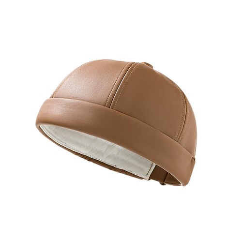 Herren-Mütze aus Kunstleder, stylisches Vintage-Design, in verschiedenen Farben für Freizeit und Winter erhältlich Image