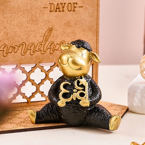 Niedliche Lamm-Buchstaben-Dekoration aus Kunstharz für Ramadan und Eid – bezaubernde Tischdekoration zum Eid al-Fitr, perfektes Geschenk, Dekoration für Zuhause und Ladenauslage. Image
