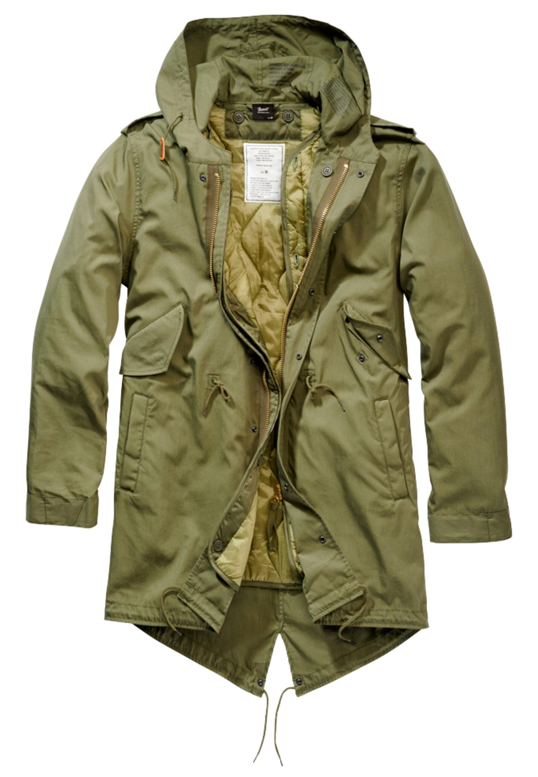 Wintermantel BRANDIT "Brandit Herren M51 US Parka", Herren, Gr. 4XL, olive, 73% Baumwolle, 27% Polyamid, Mäntel Wintermantel