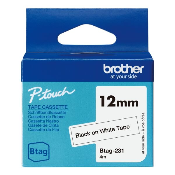 Brother Schriftband »Btag« 12 mm x 4,0 m weiß, 1.2 cm Image