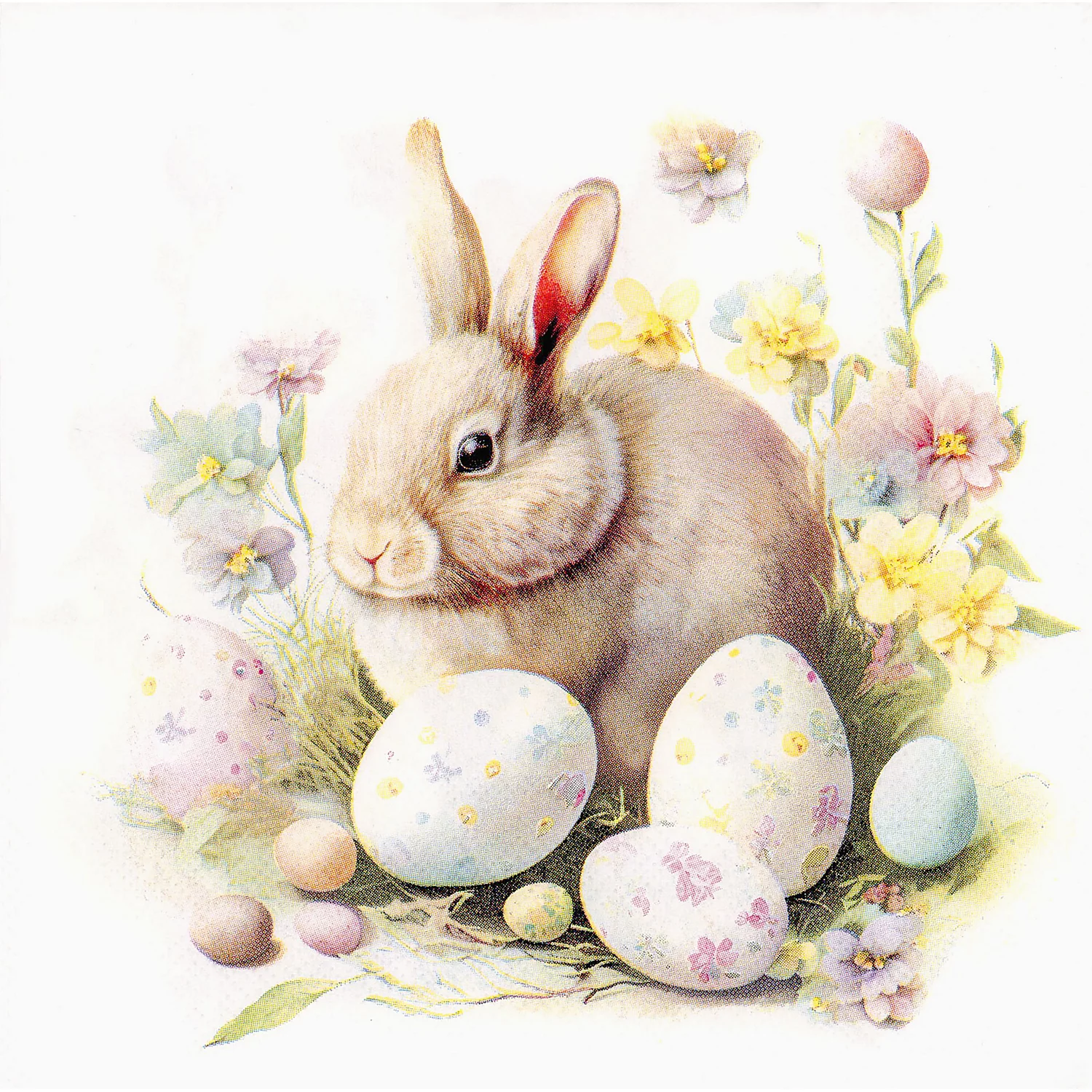 Papierservietten Hase und Ostereier, 33 x 33 cm, 20 Stück Image