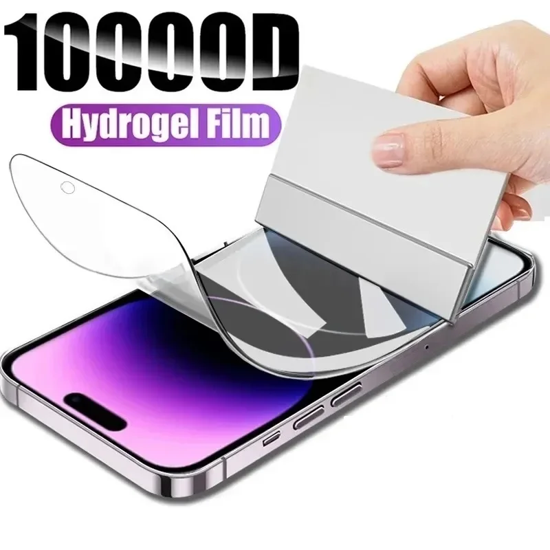 Hydrogel Film For iPhone 14 13 12 11 15 Pro Max 8 16 Plus Full Cover Screen Protector For iPhone 13 Mini X XS MAX Not Glass Image