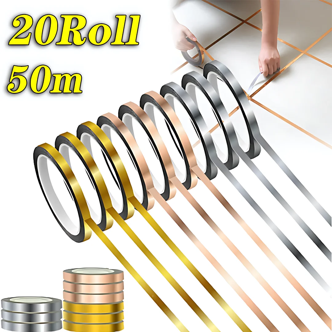 20pcs 50m Fliesen Nahtband selbst klebende Boden naht Dichtung sband wasserdichte Wandnaht Aufkleber Kleider schrank dekorative Aufkleber