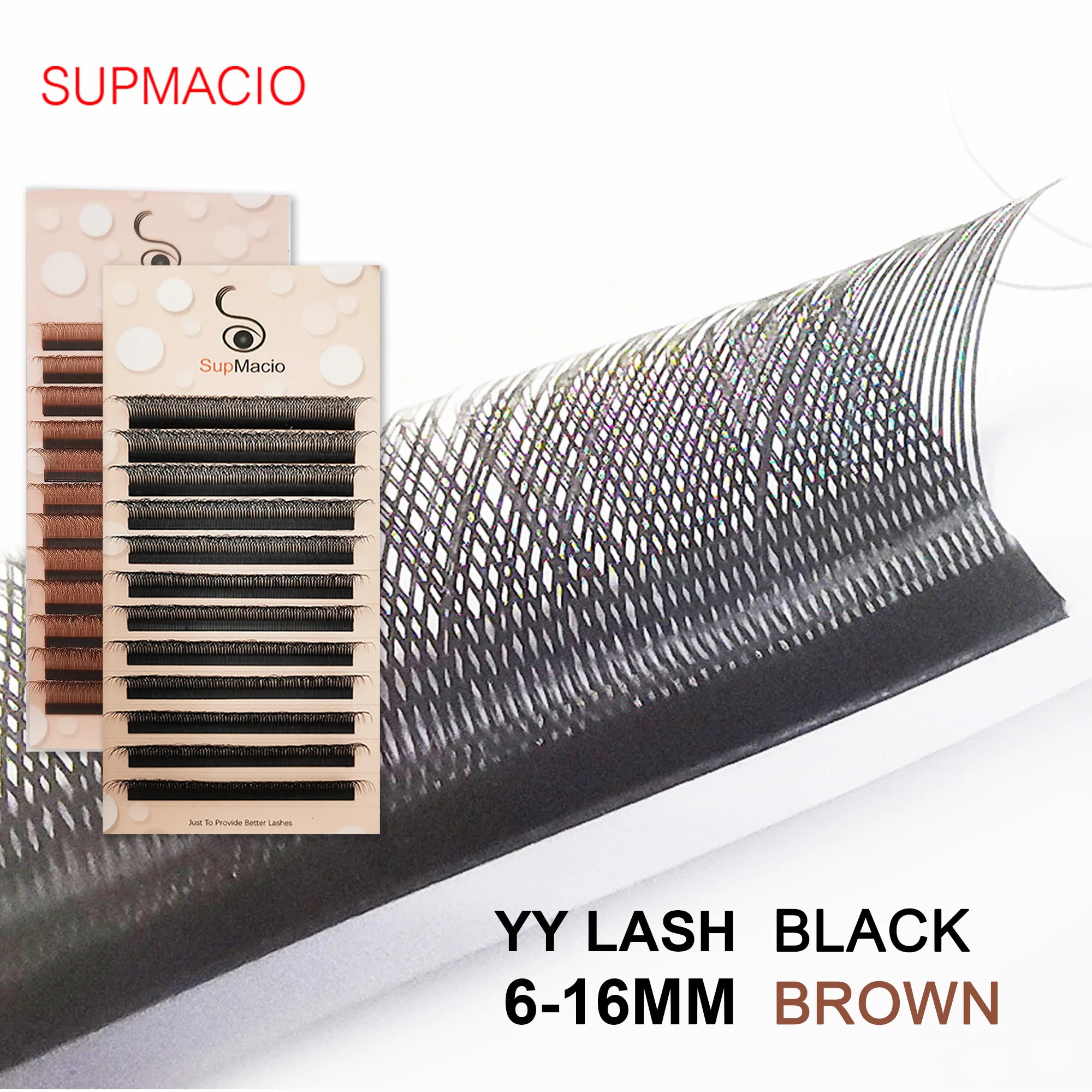 Supmacio YY Wimpernverlängerung, 6 mm, 7 mm, Y-förmige Wimpern, 2D, 0,07 künstlicher Nerz, C/D, natürliche weiche brasilianische Wimpern, vorgefertigte Volumenfächer Image