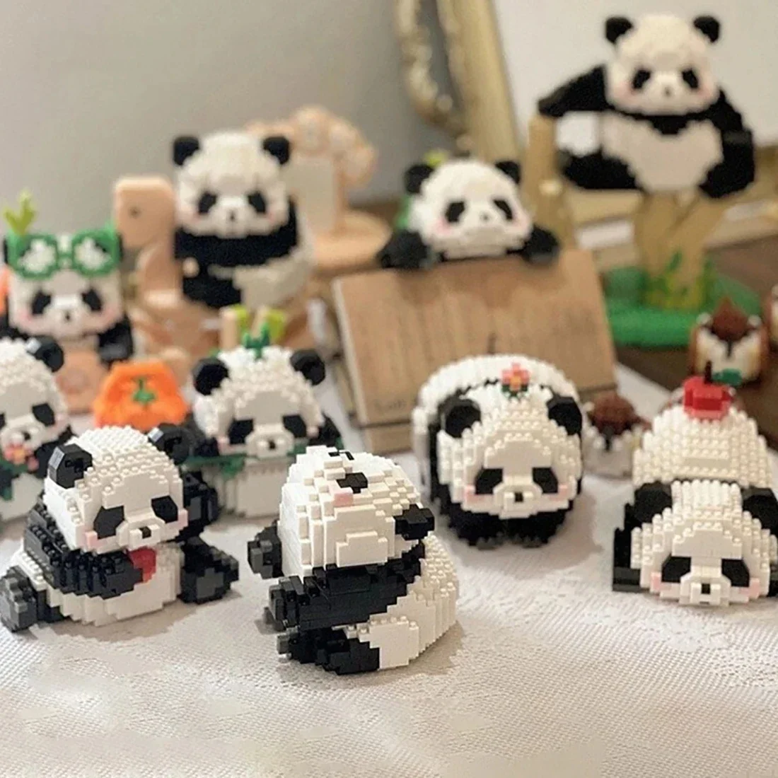2023 neue kreative Mini chinesische Tier Panda Modell Baustein Moc DIY Diamant Ziegel Spielzeug für Kinder Jungen Mädchen Geschenke Image
