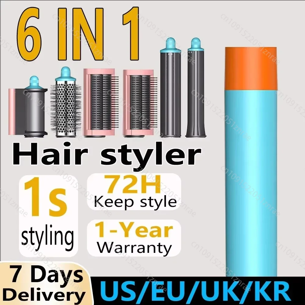 Professioneller 6-in-1-Luftkamm, Haartrockner, Lockenstab, Haarglätter, Styling-Werkzeug, negative Ionen, Mutli-Styler, negative Ionen Image