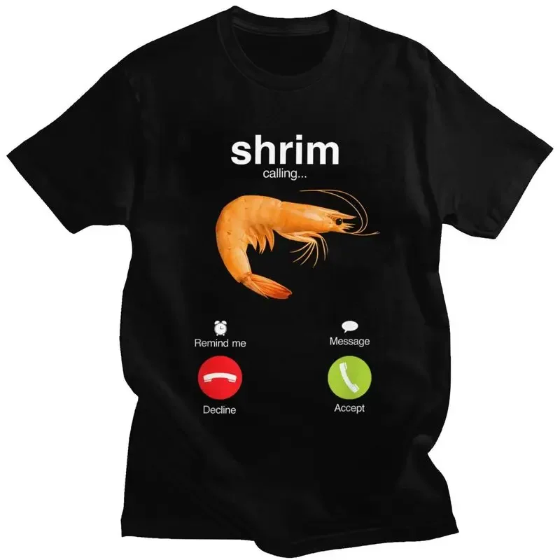 Shrim Is Calling T-shirt da donna manica corta divertente gamberetti Meme T-shirt Street Style T-shirt Top Abbigliamento donna T-shirt grafiche