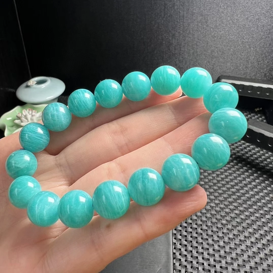 Natürliche grüne Amazonit Quarz Perlen Armband 8mm 9mm 10mm 11mm 12mm Amazonit klare Rechteck Perlen Frauen Männer AAAAA Image