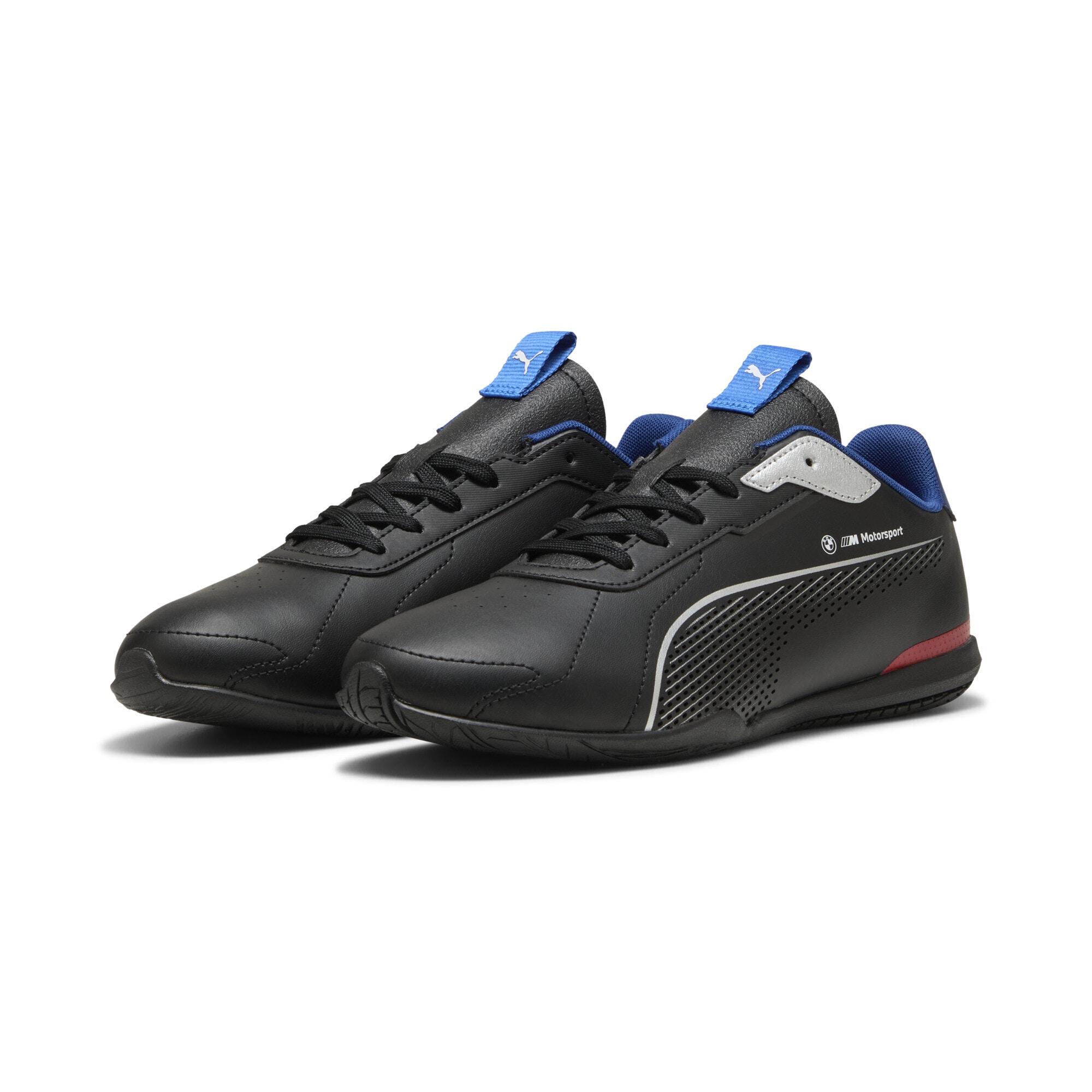 Sneaker PUMA "BMW M Motorsport Neo Cat 3.0 Sneakers Erwachsene", Damen, Gr. 42.5, schwarz silber metallic, Obermaterial: Synthetik, Textil; Futter: Textil; Innensohle: Textil; Laufsohle: Gummi, Schuhe Sneaker