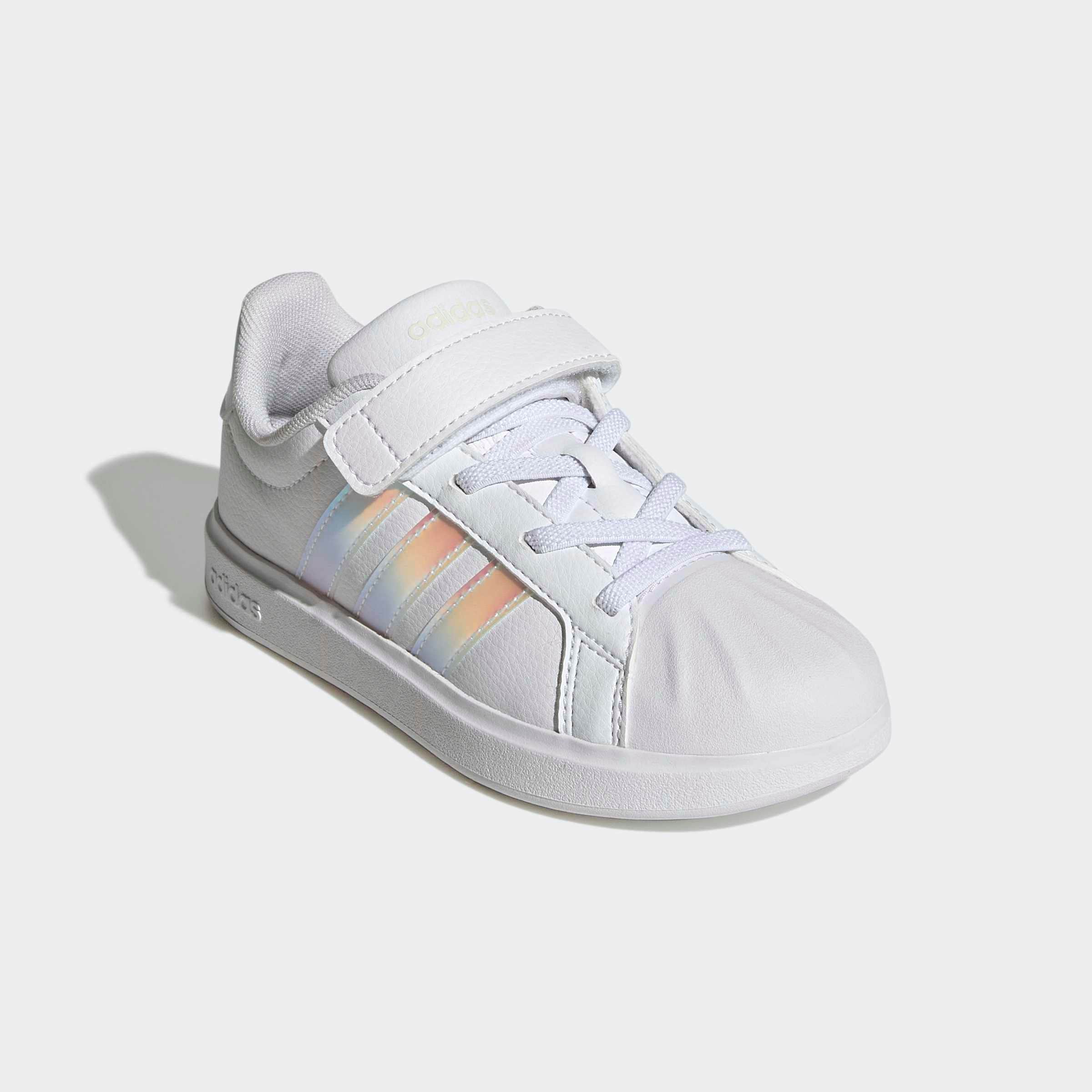 Sneaker ADIDAS SPORTSWEAR "STREETTALK KIDS", Damen, Gr. 32, cloud weiß, iridescent, core weiß, Synthetik, Schuhe Sneaker