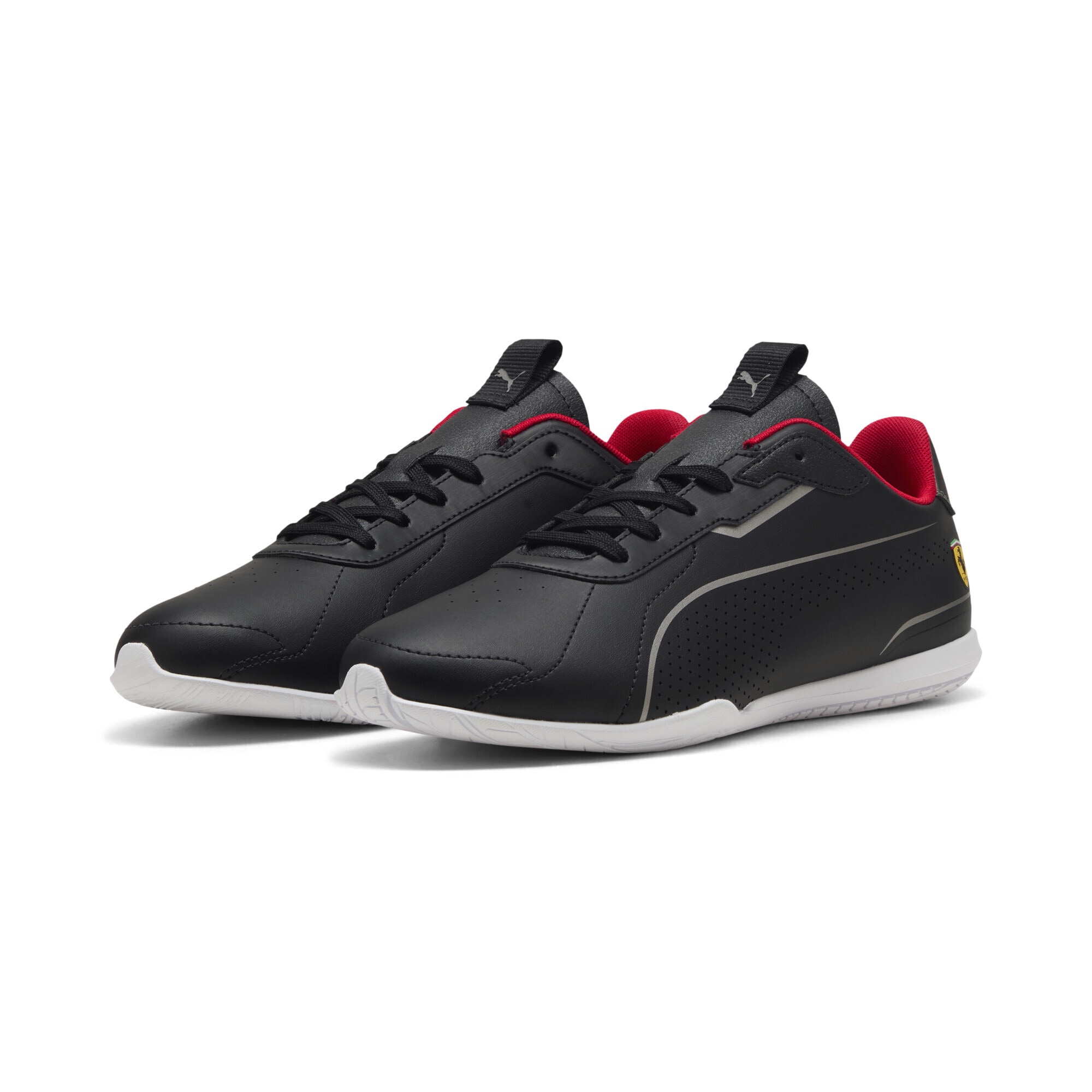 Sneaker PUMA "Scuderia Ferrari Neo Cat 3.0 Sneakers Erwachsene", Damen, Gr. 48, schwarz aged silber gray, Obermaterial: Textil, Synthetik; Futter: Textil; Innensohle: Textil; Laufsohle: Gummi, Schuhe Sneaker