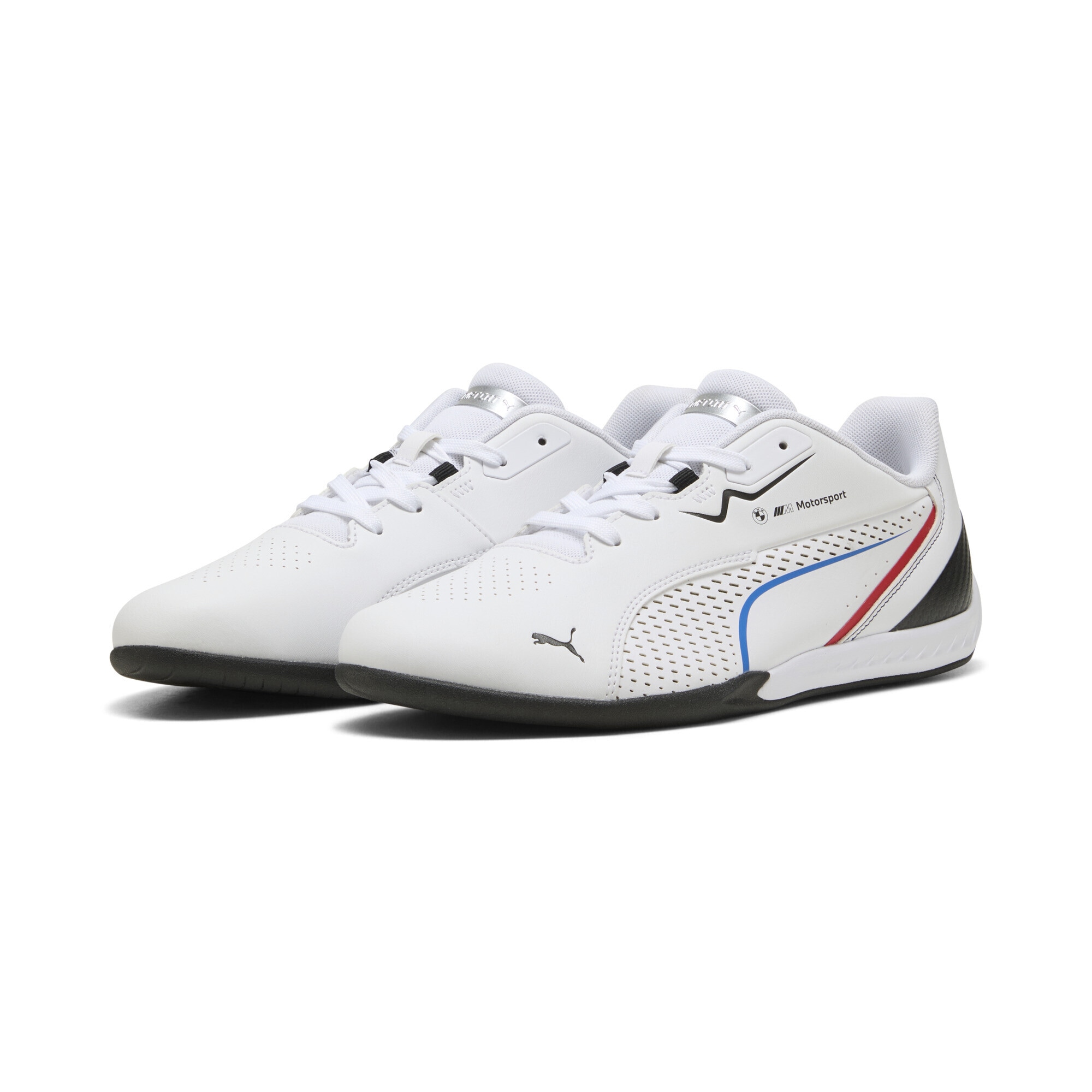 Sneaker PUMA "BMW M Motorsport Drift Cat 11 Sneakers Erwachsene", Damen, Gr. 46, weiß schwarz, Obermaterial: Synthetik, Textil, Leder; Futter: Textil; Innensohle: Textil; Laufsohle: Gummi, Schuhe Sneaker