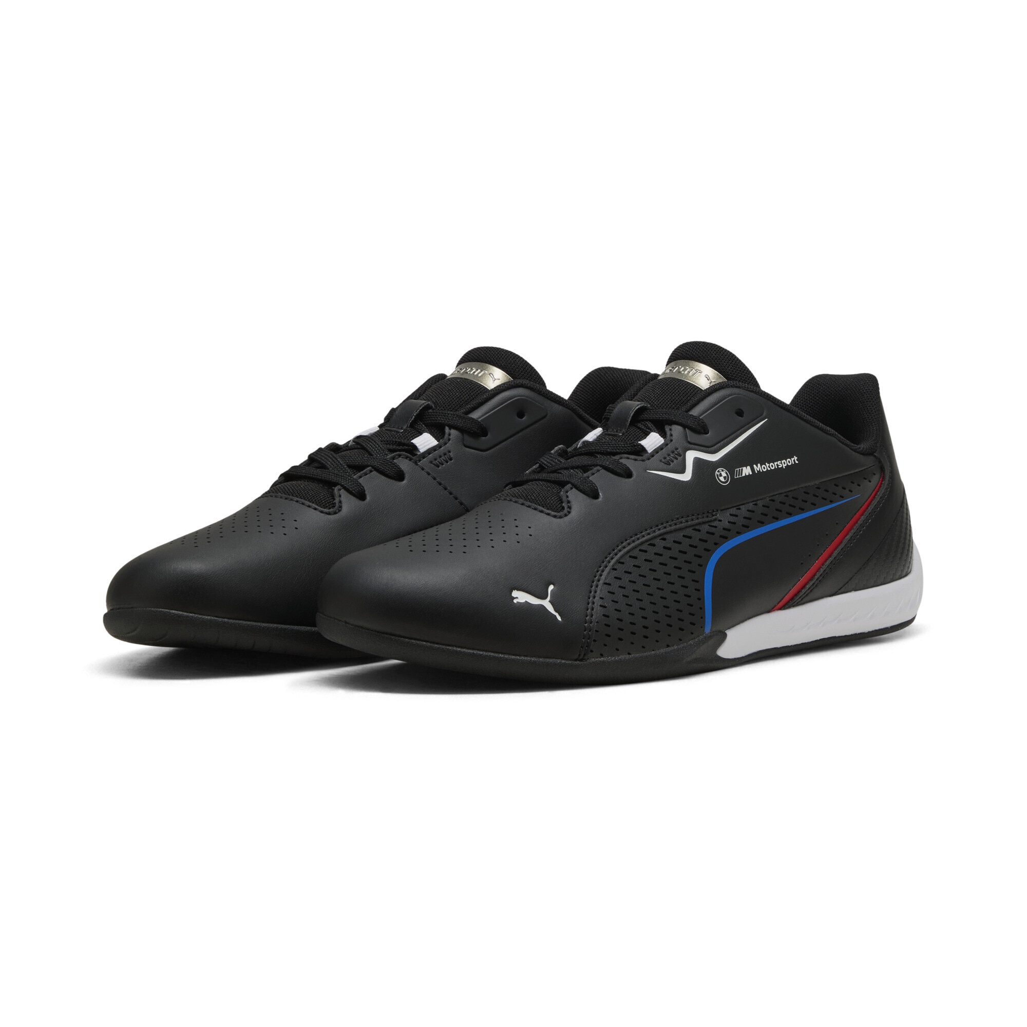 Sneaker PUMA "BMW M Motorsport Drift Cat 11 Sneakers Erwachsene", Damen, Gr. 42.5, schwarz, weiß, Obermaterial: Synthetik, Textil, Leder; Futter: Textil; Innensohle: Textil; Laufsohle: Gummi, Schuhe Sneaker