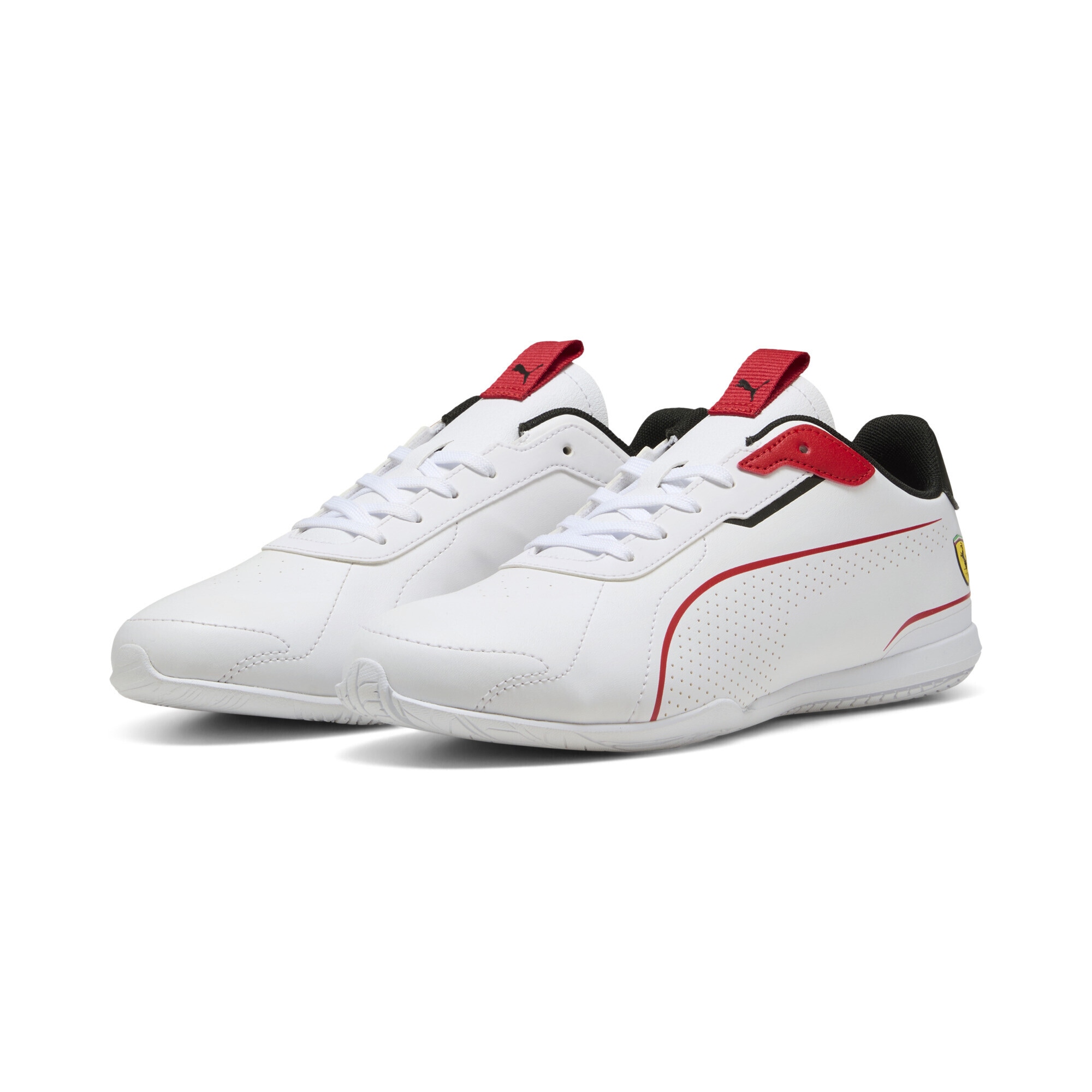 Sneaker PUMA "Scuderia Ferrari Neo Cat 3.0 Sneakers Erwachsene", Damen, Gr. 43, weiß schwarz, Obermaterial: Textil, Synthetik; Futter: Textil; Innensohle: Textil; Laufsohle: Gummi, Schuhe Sneaker