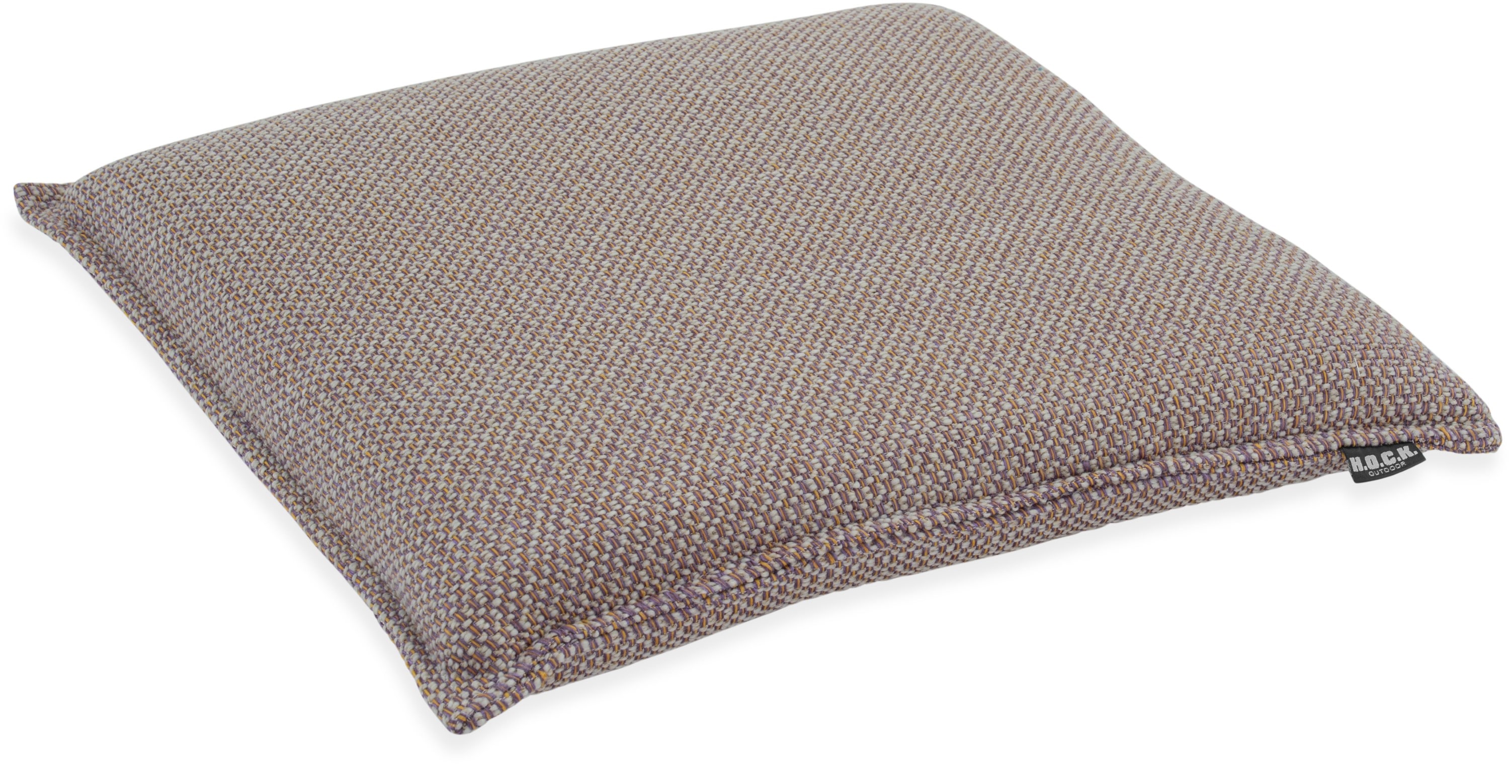 Sitzauflage H.O.C.K. "Linova", lila (pflaume,lila), B:45cm H:6cm, Obermaterial: 100% Polypropylen, Polsterauflagen, Outdoor Sitzkissen, 40x40x6cm, Stuhlkissen, salbei mint, gemustert