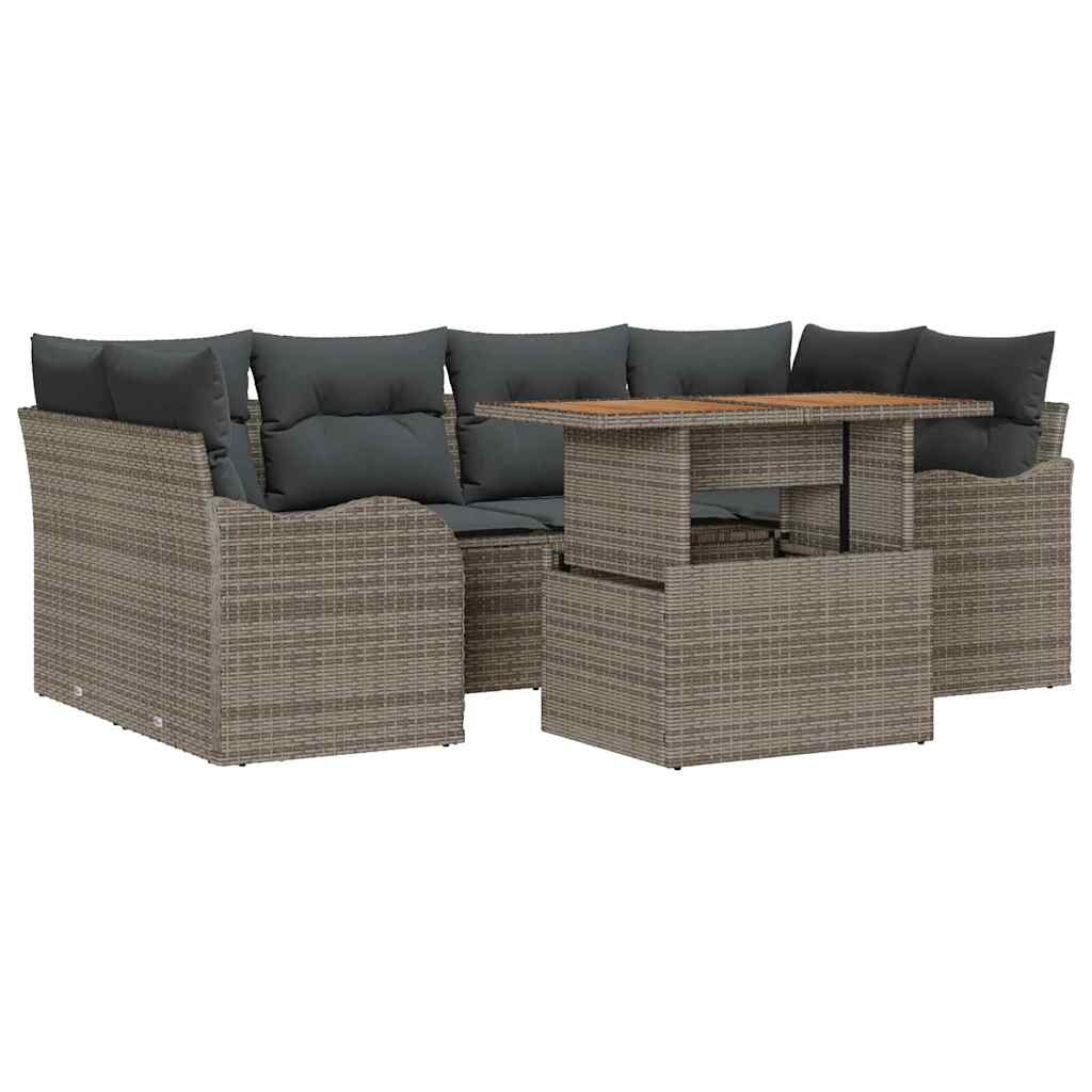 vidaXL Garten-Sofa-Set mit Kissen 7 pcs Grau Image