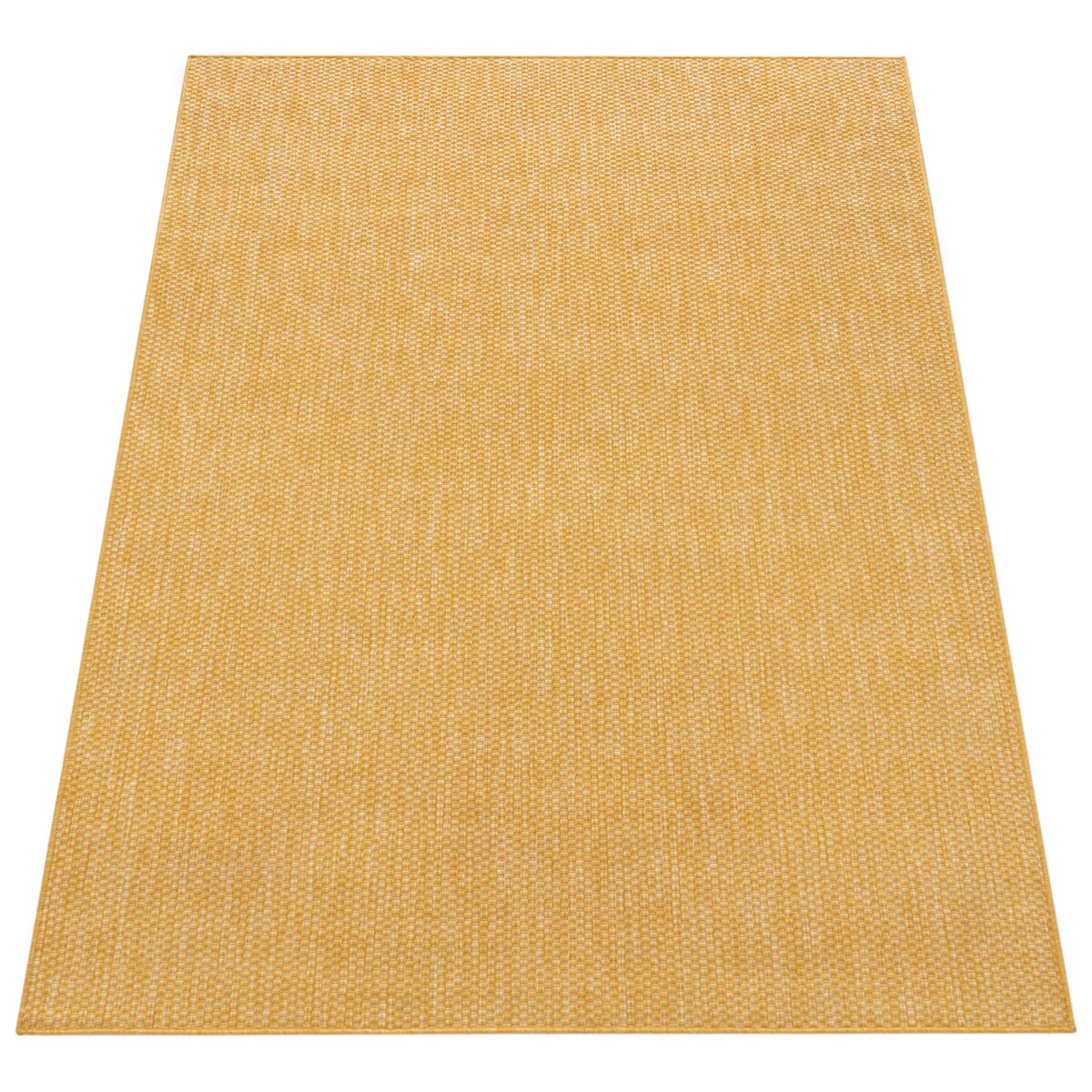 KADIMA DESIGN Teppich Kurzflor Unifarben Wohnzimmer schmutzabweisend Gelb Rechteckig 160x220 | 100% Polypropylen, Rücken aus Polypropylen | pflegeleicht Image