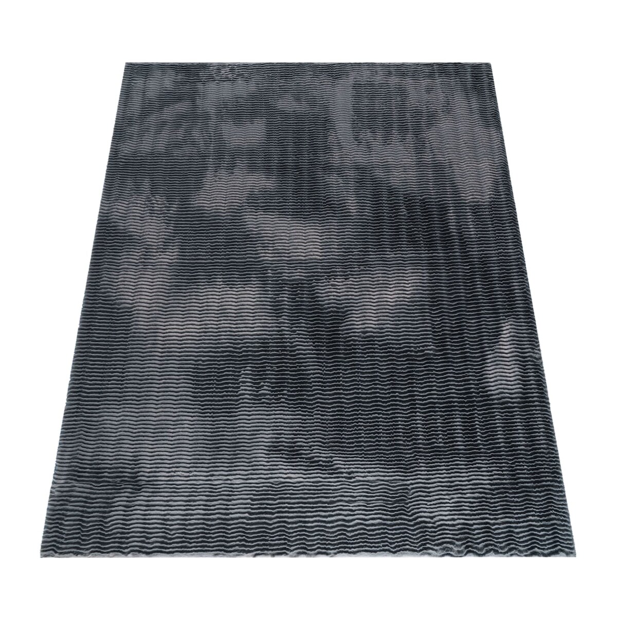 KADIMA DESIGN Hochflor Teppich waschbar Unifarben Struktur Schlafzimmer Anthrazit Rechteckig 200x280 | 100% Polyester | Florhöhe: 23 mm | pflegeleicht