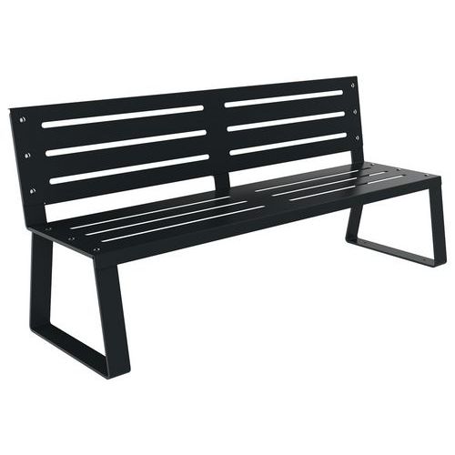 Banc Havane 1.80 M Métal Ajouré Gris 7016 - Buton Design