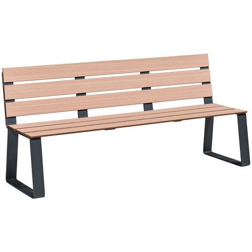 Banc Havane 1.80 M Chêne Clair/métal Gris 7016 - Buton Design