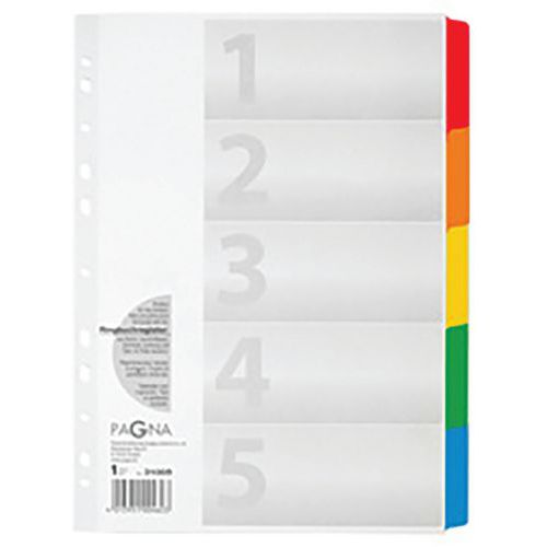 Intercalaire Carton A4 5 Touches 5 Couleurs - Pagna
