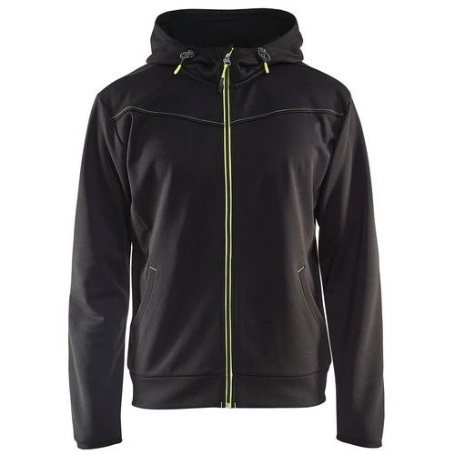 Sweat Zippé À Capuche Noir/jaune Fluorescent Taille M - Blaklader