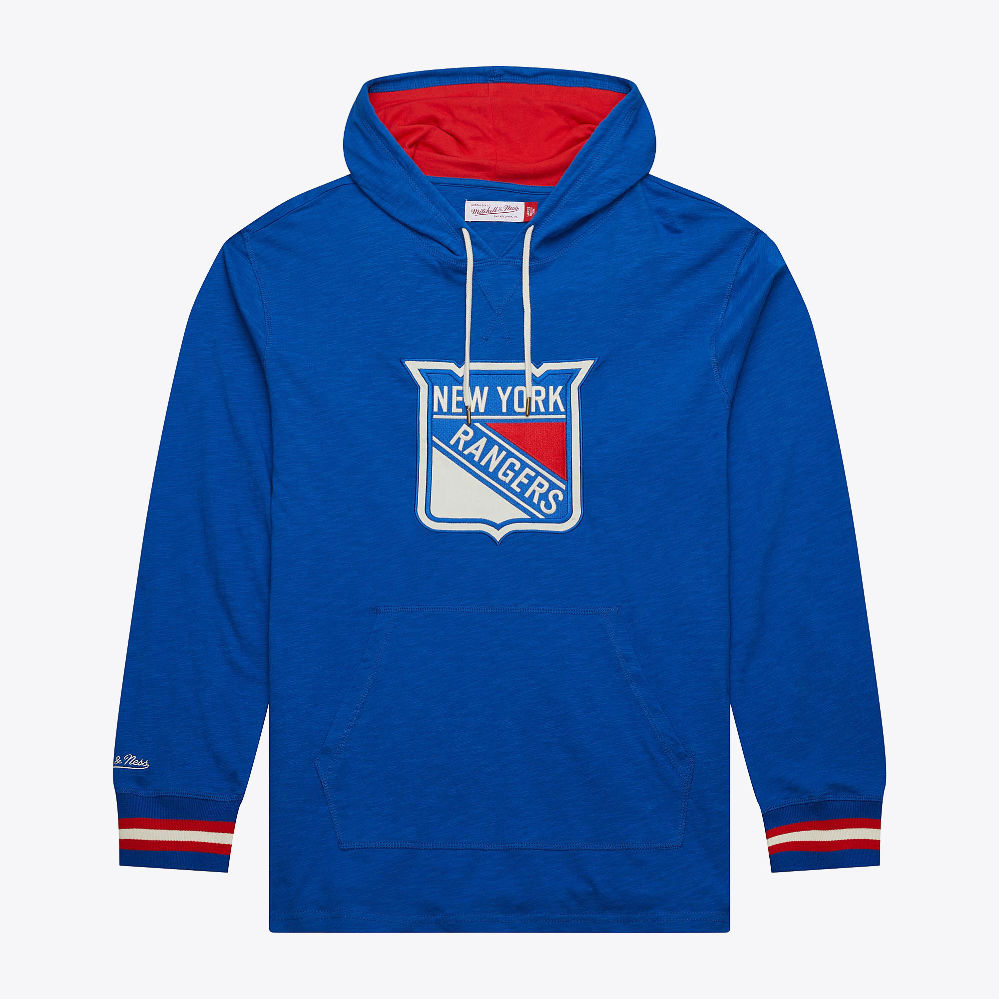 New York Rangers Mitchell & Ness Legendärer Langarm-Hoodie mit Slub-Print (aktuelles Logo) Image