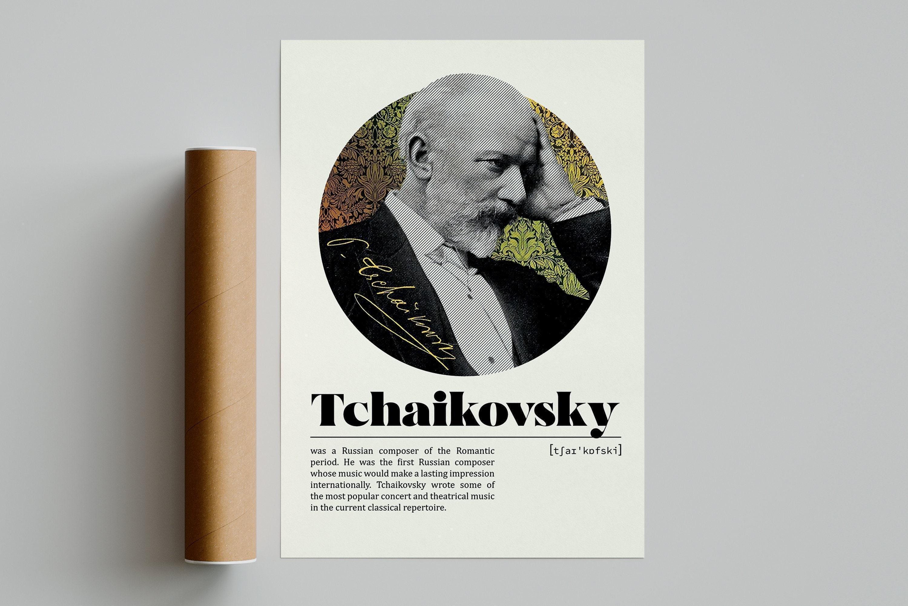 Poster di Tchaikovsky / Poster musicale minimalista / Stampa artistica retrò vintage / Poster personalizzato / Stampa artistica da parete / Poster per