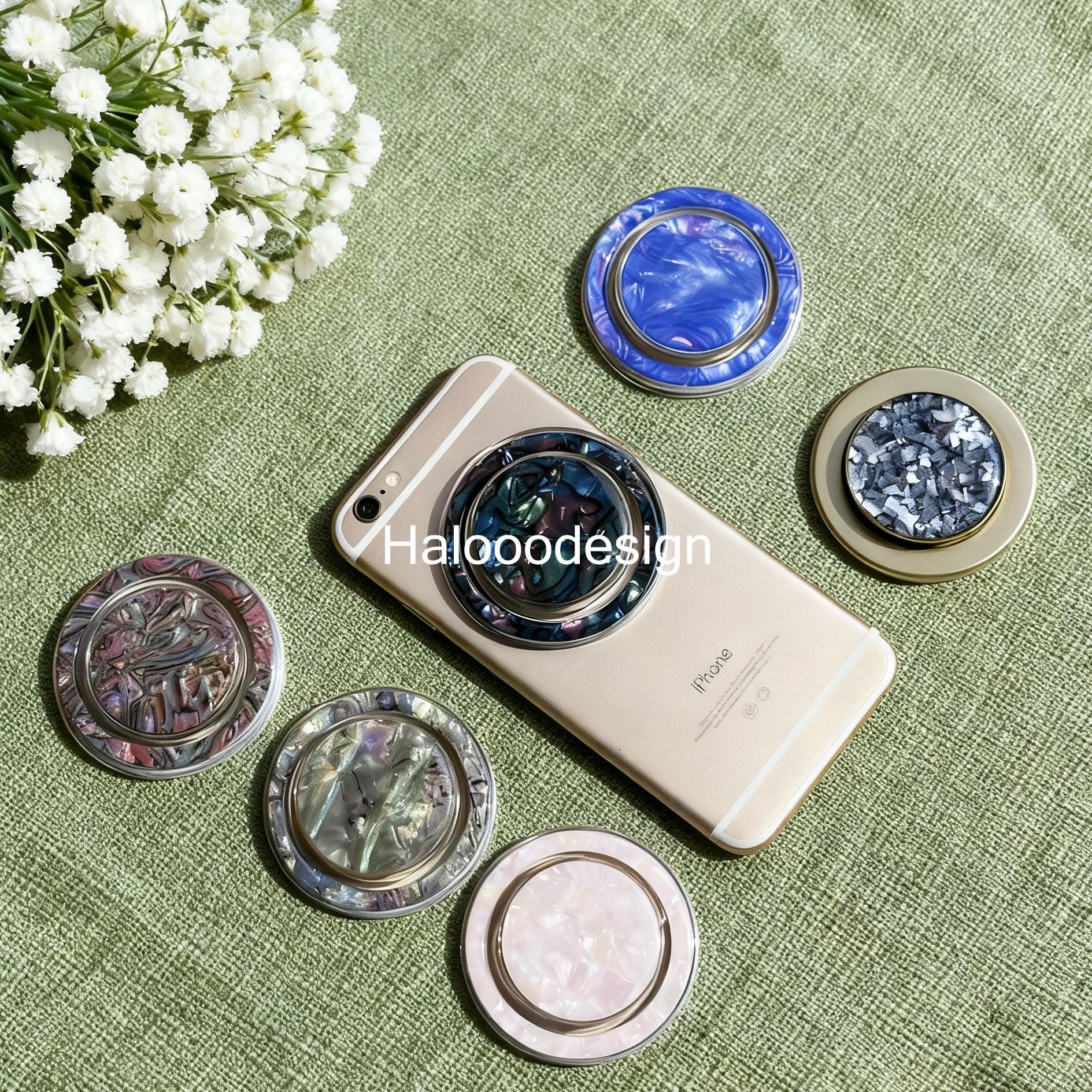 Impugnatura magnetica a conchiglia di abalone per Kindle, impugnatura per telefono a conchiglia, base pieghevole magnetica, impugnatura per Kindle, im