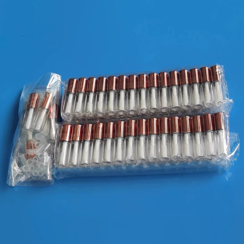 200/pcs Roségold Kosmetik Großhandel Lip gloss Stube mit Kappe leer DIY Lippenstift Flasche Lip gloss Probe behälter Image
