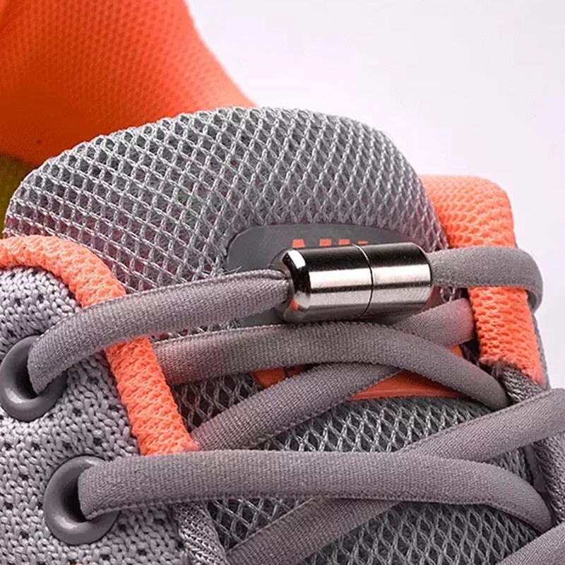 Halbkreisförmige Schnürsenkel ohne Krawatte, elastische Schnürsenkel, Sneakers-Schnürsenkel, Metallverschluss, Lazy Laces für Kinder und Erwachsene, Einheitsgröße, passend für alle Schuhe Image