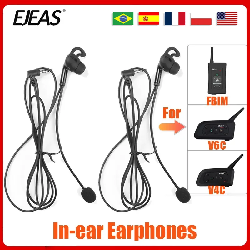2 Stück ejeas Schiedsrichter In-Ear-Kopfhörer 3,5-mm-Audio-Rundsteckschnittstelle für fbim v4c plus v6c Pro Richter Ohr Intercom Headset Image