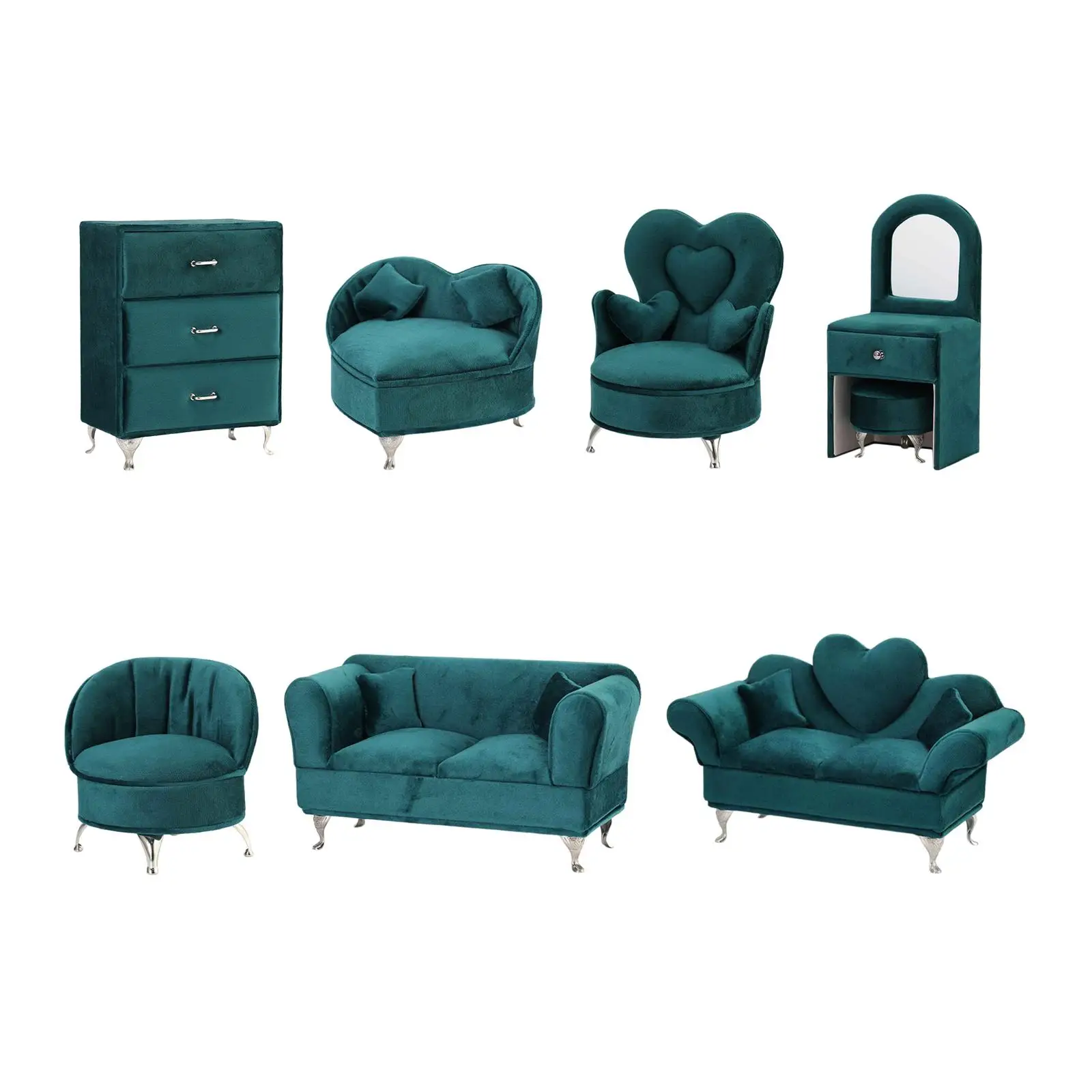 Niedliche Sofa Form Schmucks cha tulle Aufbewahrung organisator Halter für Halskette Ohrring Ring Miniatur Puppenhaus Zubehör Puppen Möbel Image