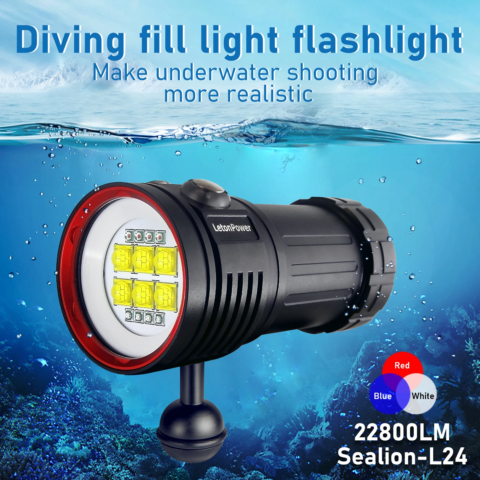 Professionelle Unterwasser 27 LED Fotografie Licht Highlight Lampe 22800 Lumen Tauchen Taschenlampe 100 M Wasserdichte Video Kamera taschenlampe