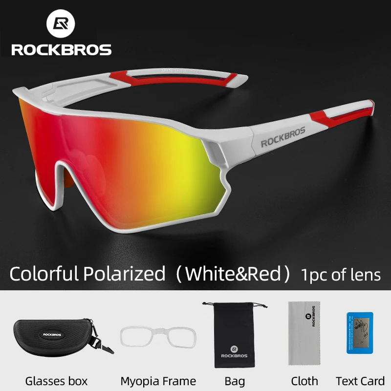 ROCKBROS Polarisierte Fahrradbrille UV400 Sonnenschutz Radfahren Sonnenbrille Ultraleicht Großer Rahmen MTB Rennrad Brillen Brille Image