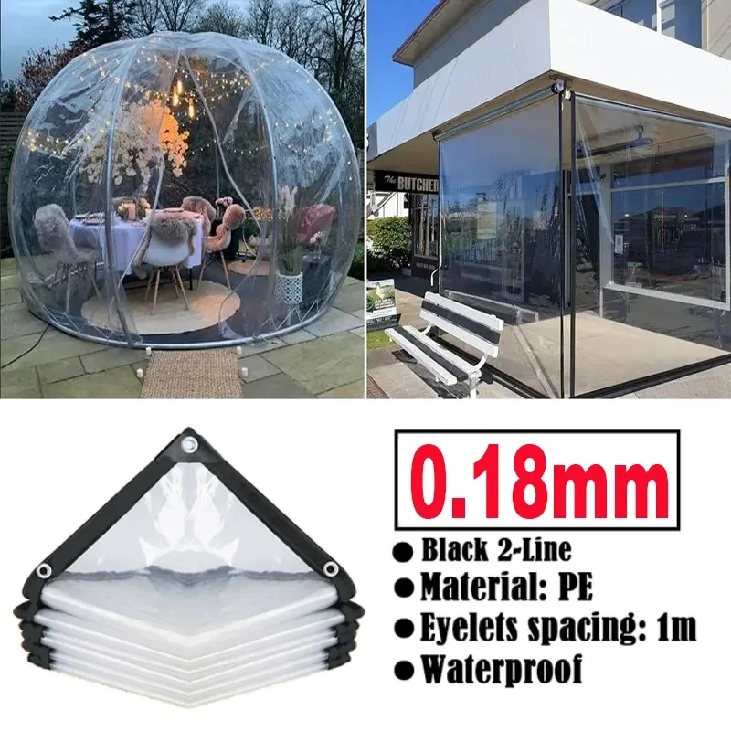 0,18 mm AOC Livre Transparent Encerado Gazebo Ucola Janela Toldo Jardim à Proofing de Vento Plantas Lona Perme Vend Pano Image