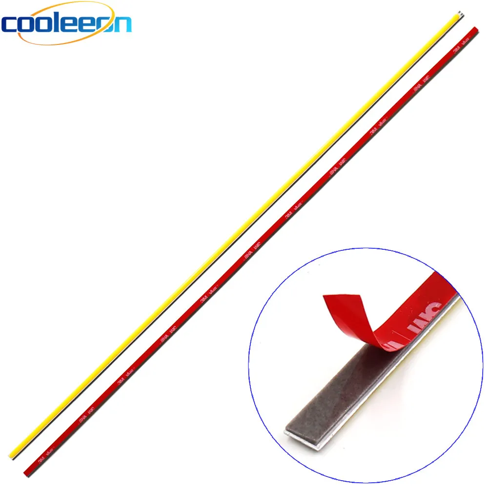 10 Stück 6 mm Breite 12 V LED-Lichtleisten, 20 cm, 30 cm, 40 cm, 50 cm, 60 cm Länge, DC12 V, COB-LED-Streifenlicht mit 3 m Klebeband für Autolampe, DIY Image