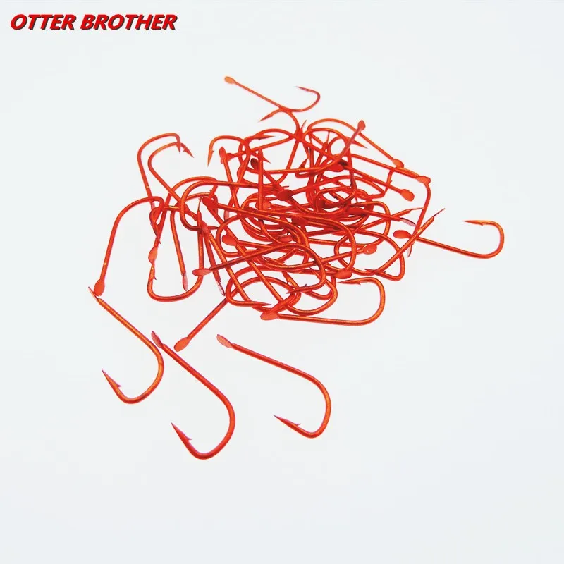 100 Stück Angelhaken Serie 1 # -8 # Angelhaken mit Widerhaken, Hartstahl, Rotgold, Angelhaken, gebogener Köderhalter, geringeltes Karpfenhaken-Gerät Image