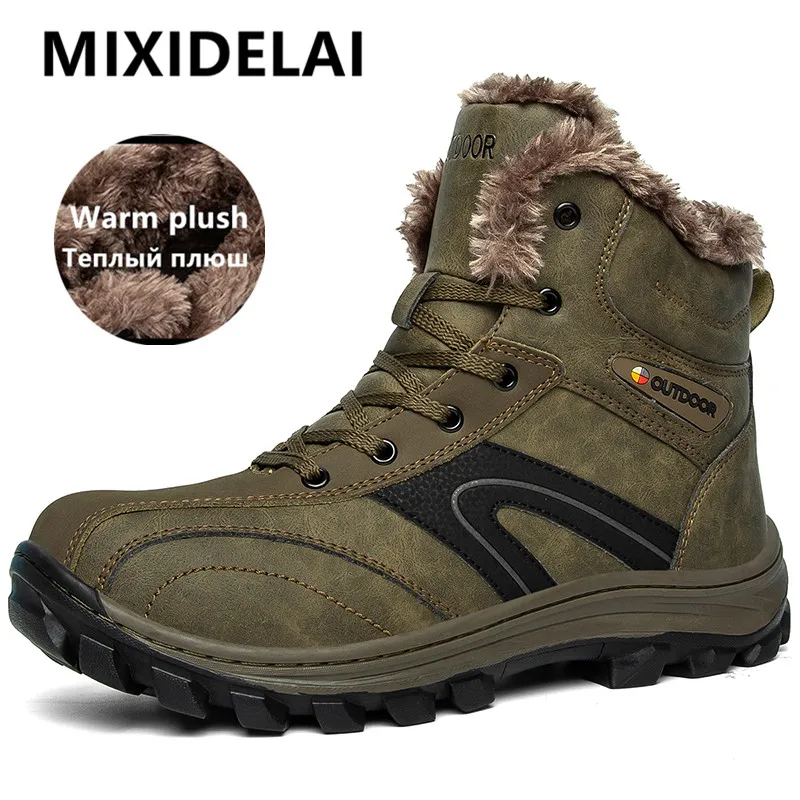 Neue herren Winter Stiefel Dicken Plüsch Warme Männer Schnee Stiefel Im Freien Wasserdichte Stiefel Winter Nicht-Slip Männer Arbeit schuhe Plus Größe 40-48