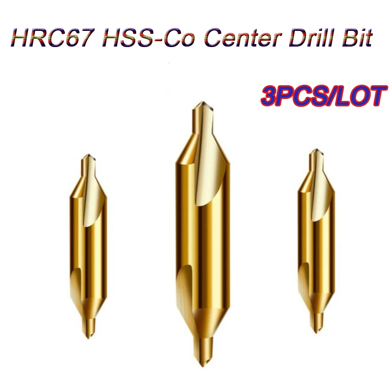 3pcs HRB65 68 HSS Kobalt Center Bohrer Senker Drehmaschine Bit Mühle Werkzeug Spitze Bits Countersinks Bohrer Set Werkzeug für Metall A1.0 A1.5 A2 A3 A3.15 A3.5 A4 A5 A6 B2 B3.5 B4 B5 A2.5 lengdan Image
