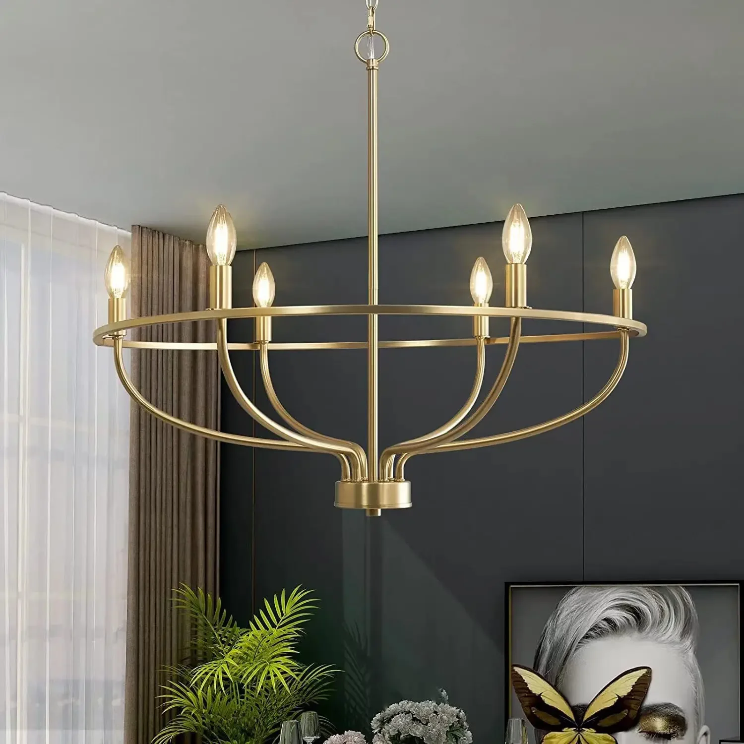 Wohnzimmer Eisen Retro LED Decke Kronleuchter Pendel leuchte moderne Esszimmer Industrie Dekor Licht Ring Licht Wohnkultur Leuchten
