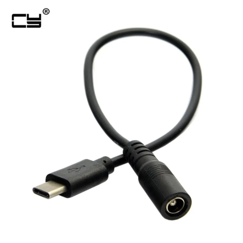USB 3.1 Typ C USB-C auf DC 5,5 2,5 mm Stromanschluss-Verlängerungskabel 10 cm Image